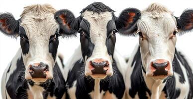 ai généré vaches sur une blanc isolé Contexte - ai généré image photo