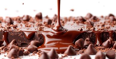 ai généré liquide chocolat, Lait crème Chocolat - ai généré image photo