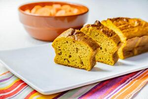 végétalien carotte gâteau. en bonne santé aliments. photo