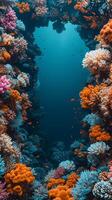 ai généré coloré corail récif sous-marin coup photo