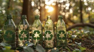 ai généré embrassement éco-responsabilité, le vert symbole de recyclage photo