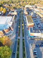 aérien vue de central letchworth jardin ville de Angleterre uni Royaume. novembre 11ème, 2023 photo