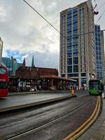 plus magnifique faible angle vue de central Ouest croydon Londres ville de Angleterre Royaume-Uni pendant nuageux et pluvieux journée. novembre 20e, 2023 photo