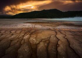 Grand printemps prismatique dans le parc national de Yellowstone photo