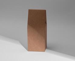 kraft grand produit emballer, haute verticale boîte. droit carton emballage maquette photo