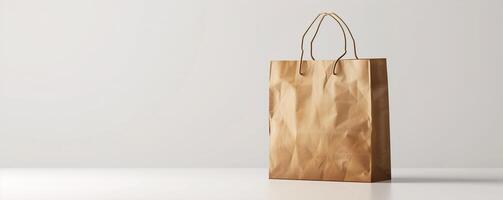 ai généré Vide achats sac maquette prêt pour votre conception, parfait pour mettant en valeur vente au détail l'image de marque et en ligne achats concepts photo