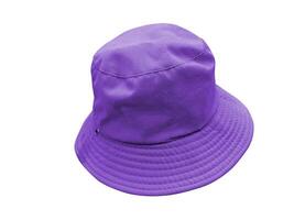 Chapeau de seau violet isolé sur fond blanc photo