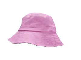 Chapeau de seau rose isolé sur fond blanc photo