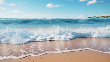 ai généré paysage marin avec bleu mer et blanc le sable photo
