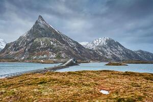 Fredvang des ponts. lofoten îles, Norvège photo