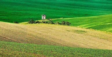 morave roulant paysage avec chasse la tour cabane photo