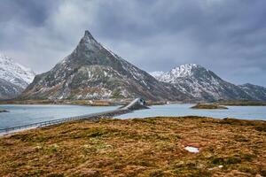 Fredvang des ponts. lofoten îles, Norvège photo