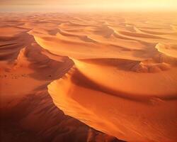 ai généré aérien vue de le sable dunes photo