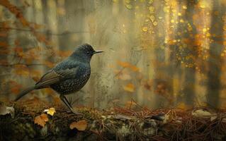 ai généré oiseau sur branche photo