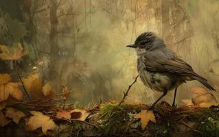 ai généré oiseau sur branche photo