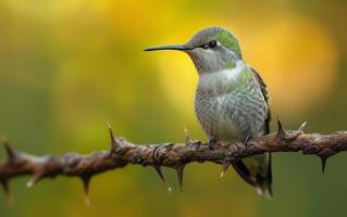 ai généré colibri sur une branche photo