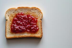 ai généré toasts avec des fruits confiture sur cuisine table professionnel La publicité nourriture la photographie photo