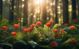 ai généré l'automne forêt Contexte photo