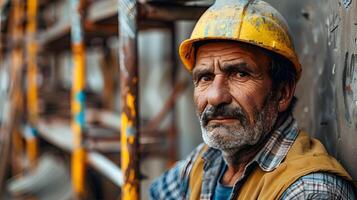 ai généré une homme, une ouvrier, une constructeur par profession, dans une uniforme et une casque. ai généré photo