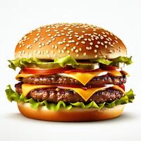 ai généré photo de Hamburger avec fromage et tomate