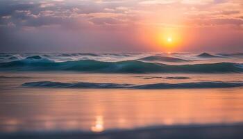 ai généré magnifique océan lever du soleil photo