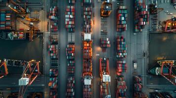 ai généré une navire pour transportant cargaison conteneurs et aussi déchargement il à le les quais de une cargaison port. ai généré photo