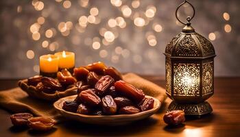 ai généré Ramadan lampe et Rendez-vous encore la vie photo