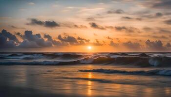 ai généré magnifique océan lever du soleil photo