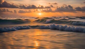 ai généré magnifique océan lever du soleil photo