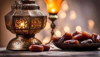 ai généré Ramadan lampe et Rendez-vous encore la vie photo