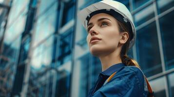 ai généré une homme, une ouvrier, une constructeur par profession, dans une uniforme et une casque. ai généré photo