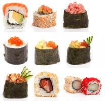 sushi sur blanc photo