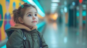 ai généré enfant imagine guérison dans vibrant couleurs. photo