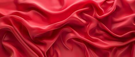 ai généré luxe lisse rouge soyeux vague avec multi couches texture. vibrant lisse brillant Couleur pente. photo