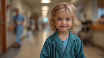 ai généré enfant imagine guérison dans vibrant couleurs. photo