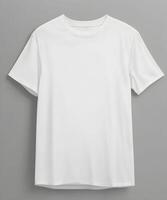 ai généré une blanc t chemise sur gris Contexte photo