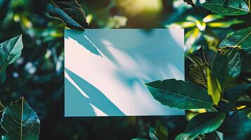 ai généré Vide papier feuille dans le herbe avec fleurs. ancien style. photo