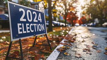 ai généré signe avec le une inscription 2024 élection photo