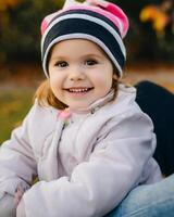 ai généré fermer portrait souriant bébé généré image photo