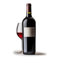 ai généré une bouteille de petit verdot du vin côté vue isolé sur blanc Contexte photo