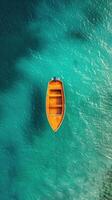 ai généré coloré bateau sur le mer photo