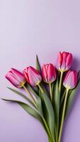 ai généré tulipes, printemps arrière-plan, pour Instagram, récit photo