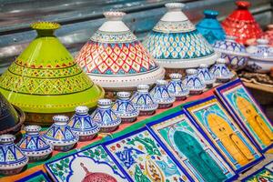 coloré Oriental poterie bazar Tunisie photo