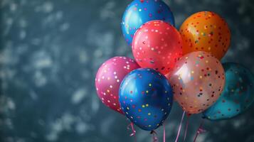 ai généré bouquet de des ballons dans une vase photo