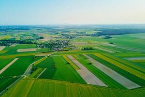 aérien vue de campagne avec agricole des champs photo