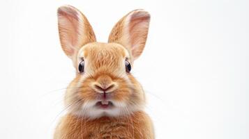 ai généré joyeux Pâques lapin. isolé sur blanc avec copie espace photo