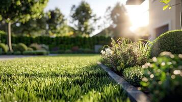 ai généré le jardin est une magnifique réglage pour le été. photo