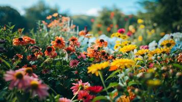 ai généré le jardin est une magnifique réglage pour le été. photo