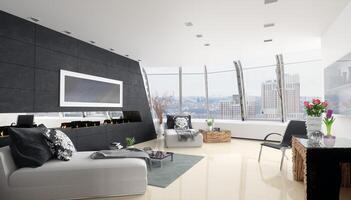 moderne brillant intérieurs appartement vivant pièce photo