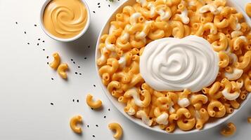 ai généré macaroni schotel avec fromage cuit Viande repas photo